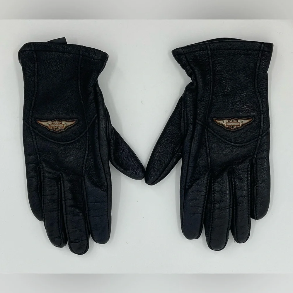 Harley Davidson‎ Authentic Black Leather Riding Gloves Women’s Extra Small XS
